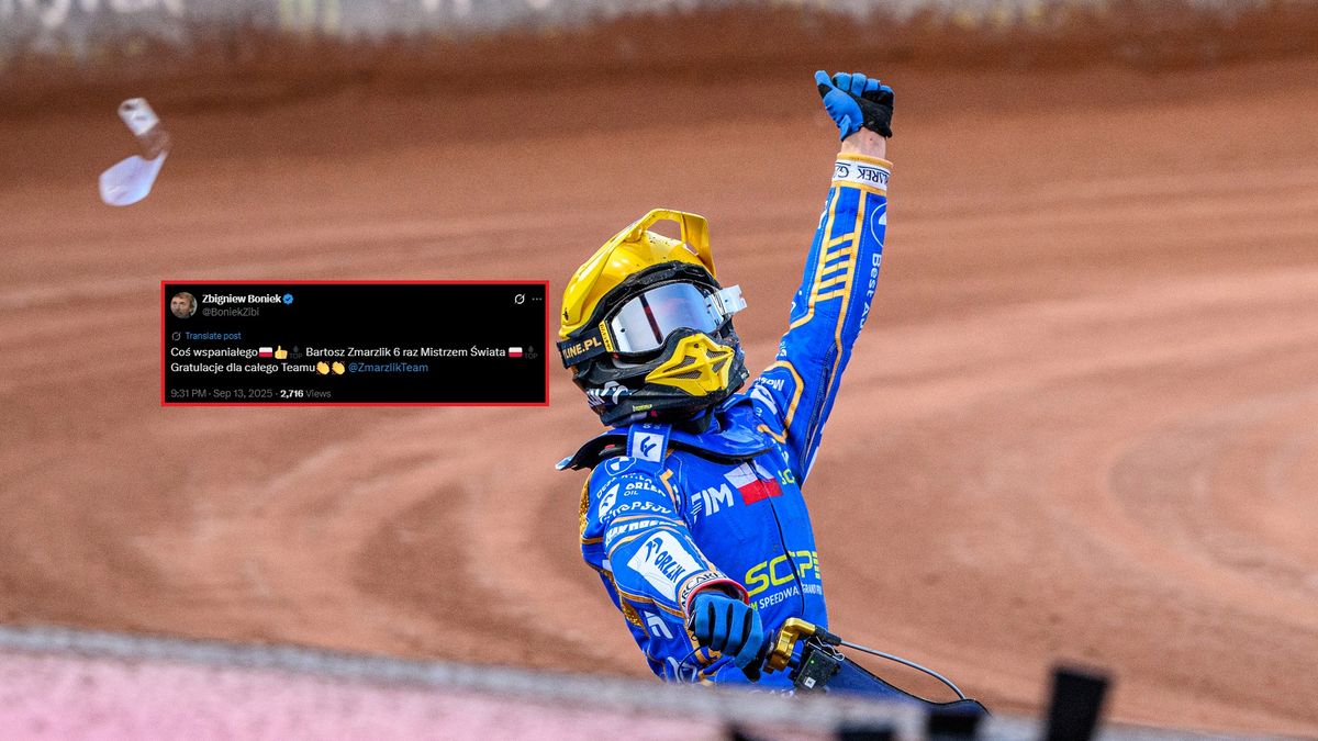 Getty Images /  Ian Charles | MI News/NurPhoto / Na zdjęciu: Bartosz Zmarzlik, w ramce wpis z portalu X.