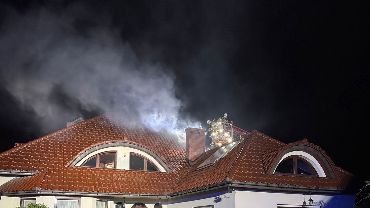 Pożar domu w Zabierzowie Bocheńskim