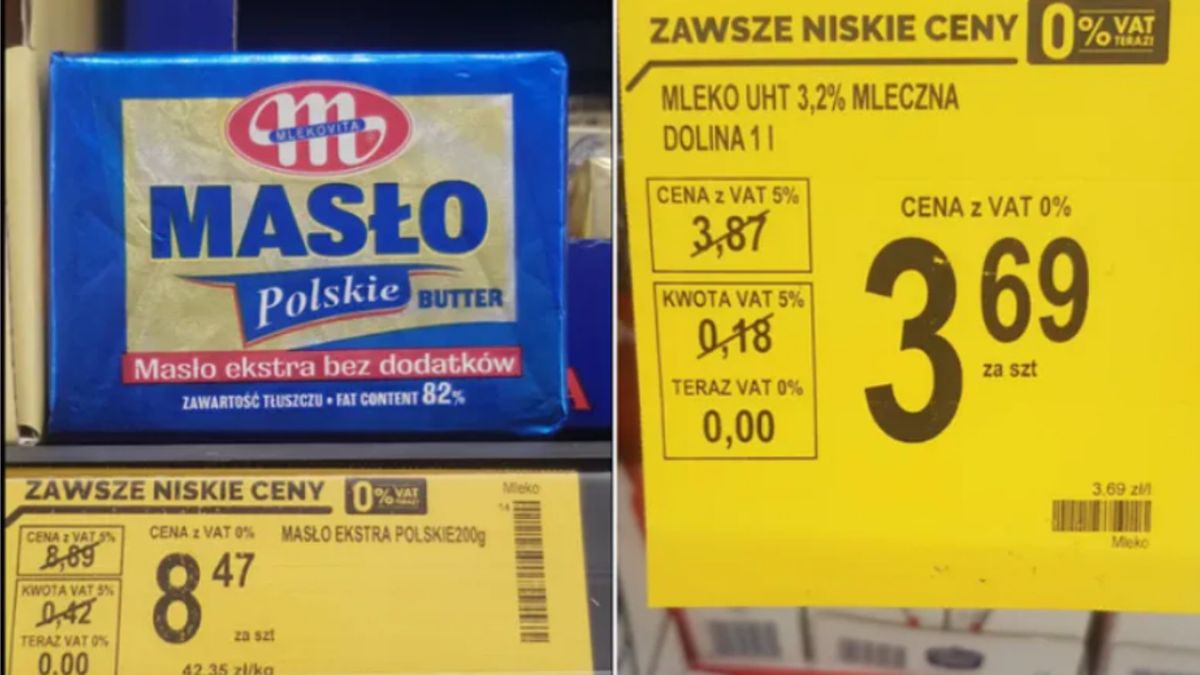 Cena mleka (z prawej) znów jest wyższa, niż jeszcze parę tygodni temu