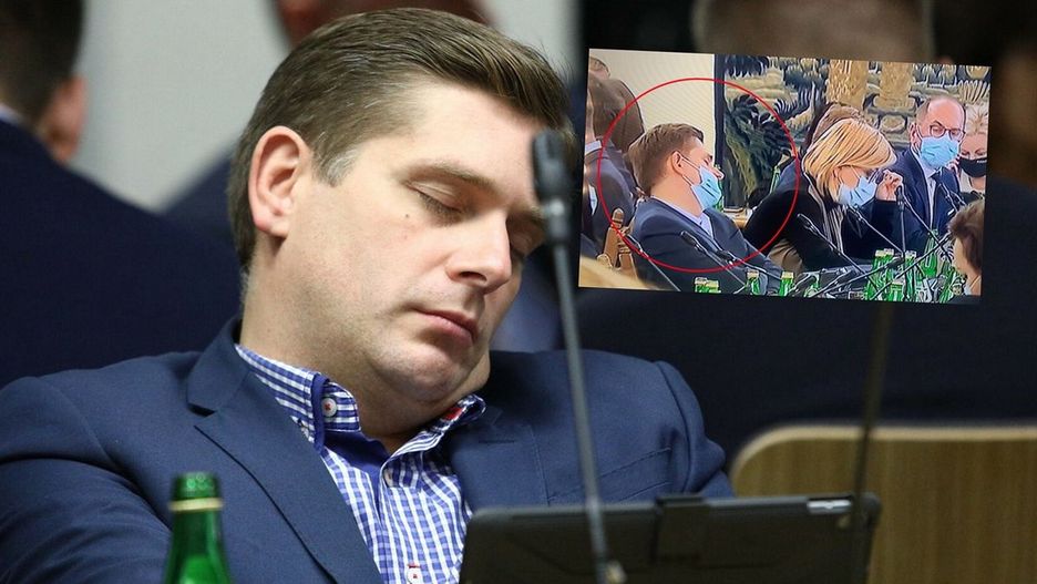 Posłowi Bartoszowi Kownackiemu w drzemce nie przeszkadzała nawet burzliwa dyskusja na sejmowej sali