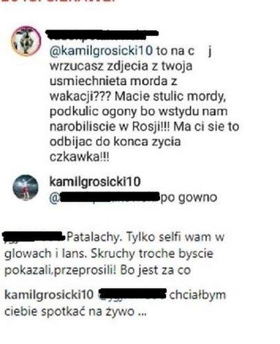 Screen z Instagrama Kamila Grosickiego