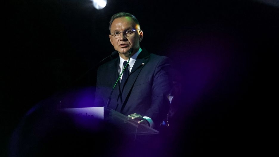 KIELCE, POLAND - 2024/09/03: President of Poland Andrzej Duda speaks during an opening ceremony of the 32nd International Defence Industry Exhibition MSPO in Targi Kielce (Kielce Expo) in central Poland. The Exhibition presents most modern solutions and technologies in military industry. Minister of Defence Wadysaw Kosiniak Kamysz announces that next year investment in defence will be 4.7 per cent of the Gross Domestic Product (GDP). (Photo by Dominika Zarzycka/SOPA Images/LightRocket via Getty Images)