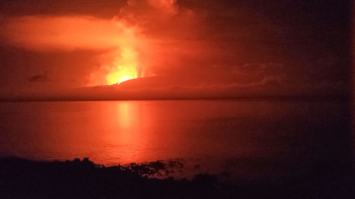 A handout photo made available by Parque Nacional Galapagos shows the eruption of La Cumbre volcano on Fernandina Island, in the archipelago of the Galapagos Islands, Ecuador, 02 March 2024 (issued 03 March 2024). The Fernandina volcano began a new eruptive process, four years after its last eruption in January 2020, as announced on 03 March by the Geophysical Institute of the National Polytechnic School of Ecuador in a special report. EPA/Domenica Guerrero HANDOUT MANDATORY CREDIT HANDOUT EDITORIAL USE ONLY/NO SALES HANDOUT EDITORIAL USE ONLY/NO SALES Dostawca: PAP/EPA.