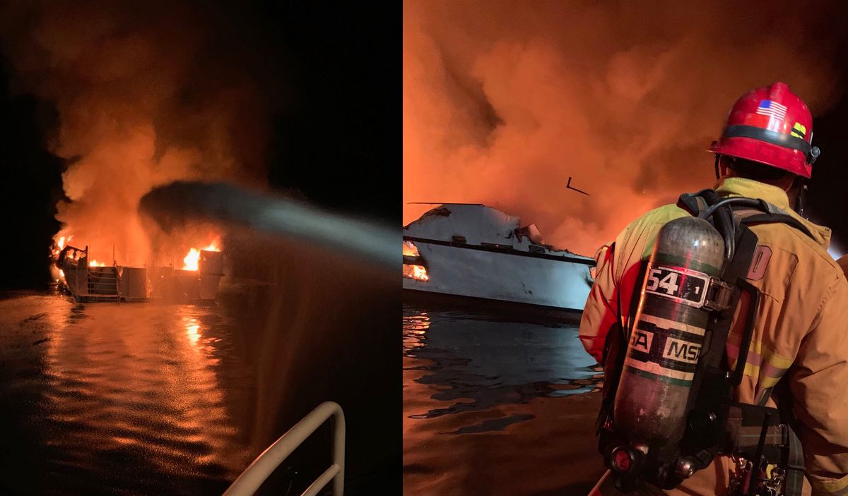 Pożar łodzi w Los Angeles. 34 osoby uwięzionych na pokładzie