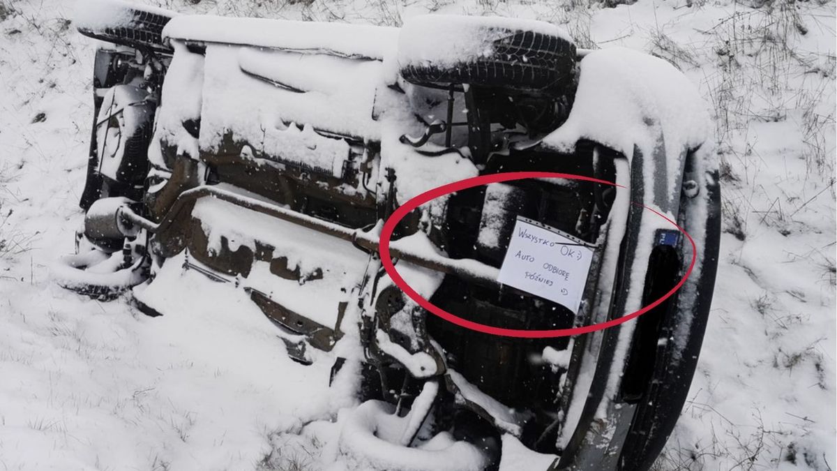 kierowca zostawił wiadomość policjantom z drogówki