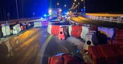 Pijany kierowca wjechał w plastikowe bariery na S5. Próbował uciec policji
