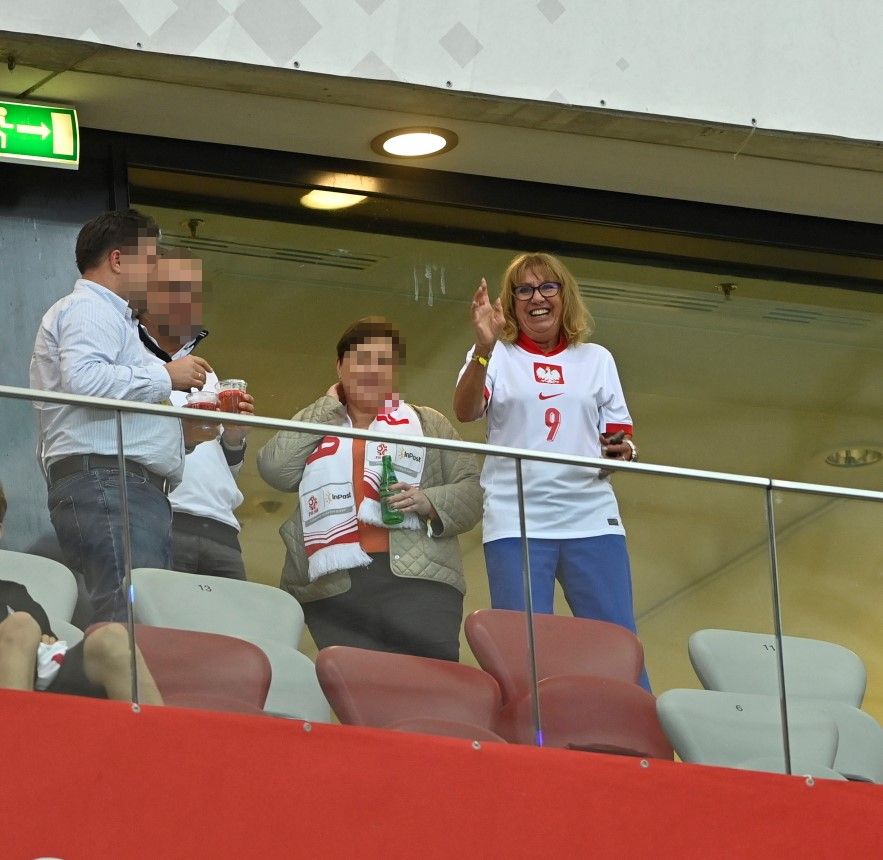 Mama Roberta Lewandowskiego na meczu Polska-Turcja