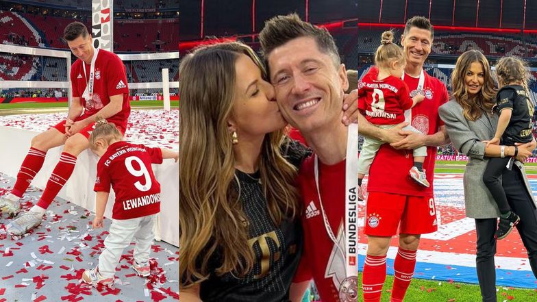 Anna Lewandowska z Klarą i Laurą świętują kolejny sukces Roberta na murawie boiska: "DUMNA JAK ZAWSZE" (ZDJĘCIA)