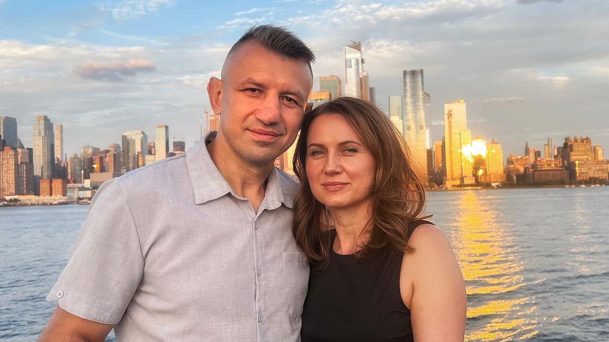 Na zdjęciu: Tomasz Adamek i jego żona Dorota