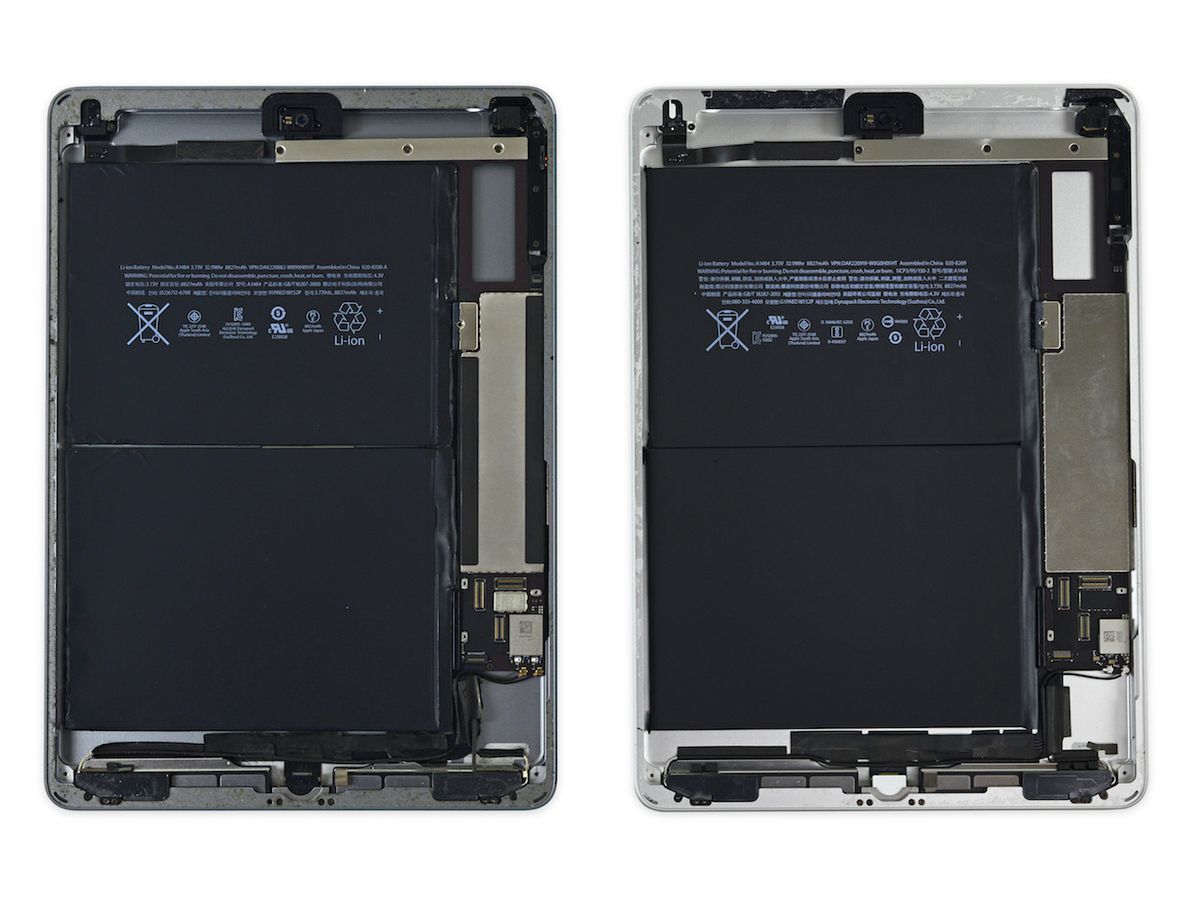 Po prawej iPad Air, po lewej nowy iPad. fot. iFixit.org