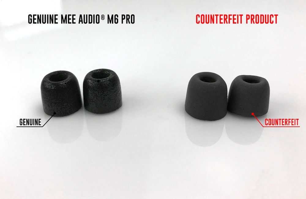 Oryginalne wkładki Comply charakteryzują się porowatą nierówną strukturą