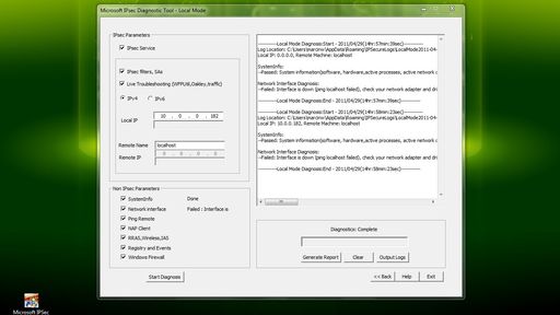 Microsoft IPsec Diagnostic Tool