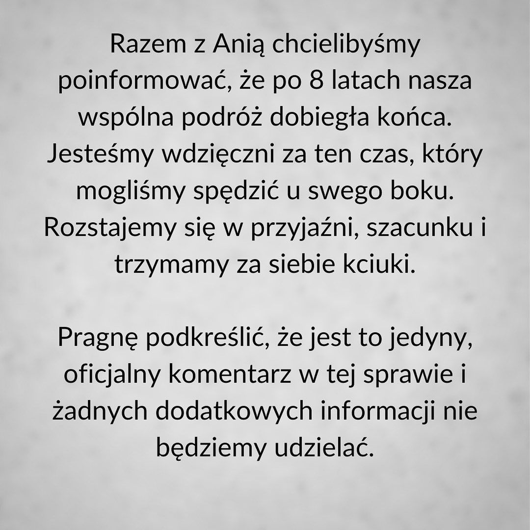 Rafał Brzozowski oglosił rozstanie