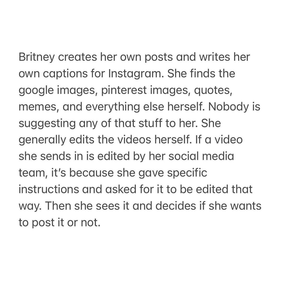 Oświadczenie w sprawie social mediów Britney Spears