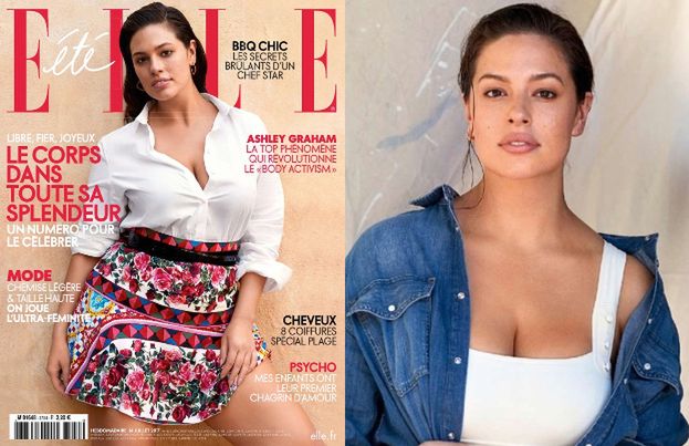 Dorodna Ashley Graham na okładce "Elle"