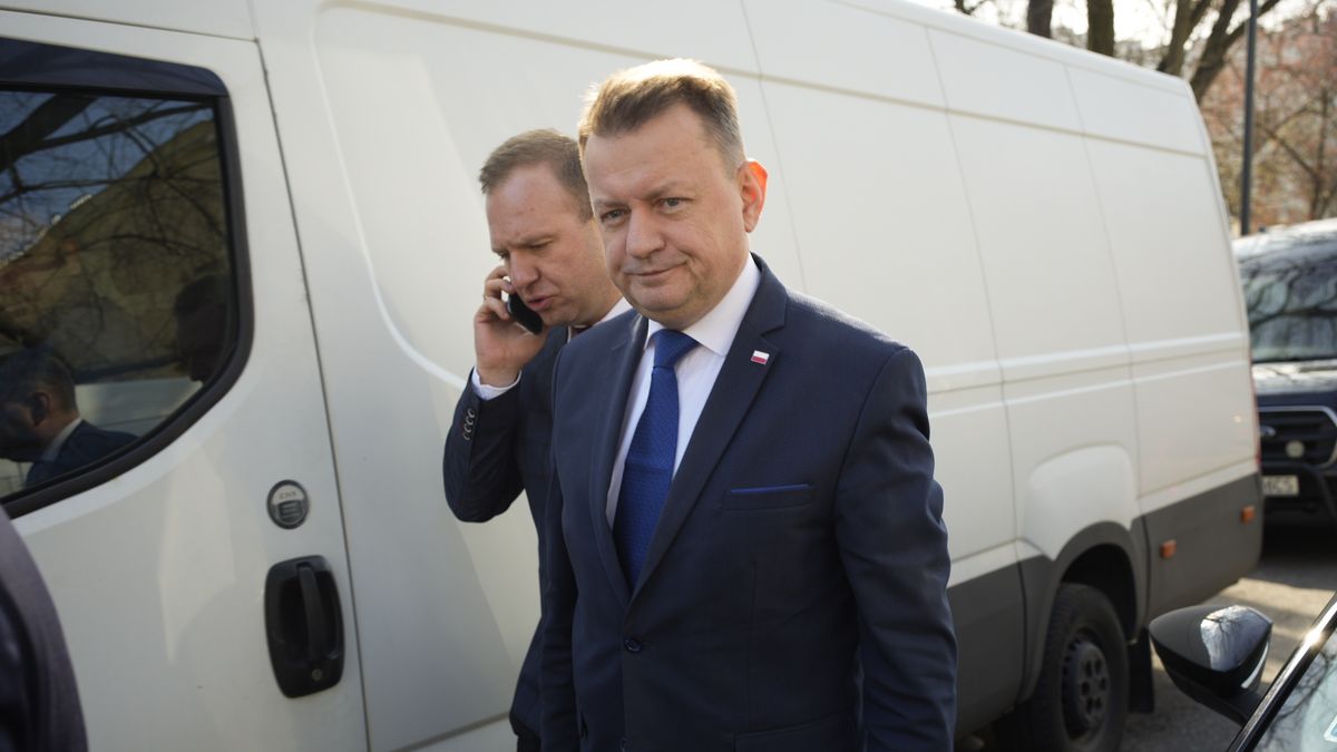 Former Minister of Defence Mariusz Blaszczak arrives at his party's press conference in Warsaw, Poland on 19 March, 2024.  (Photo by Jaap Arriens/NurPhoto via Getty Images)