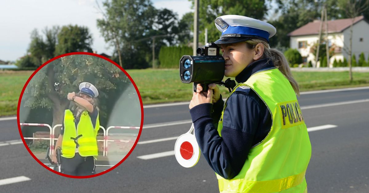 Policjantka na służbie