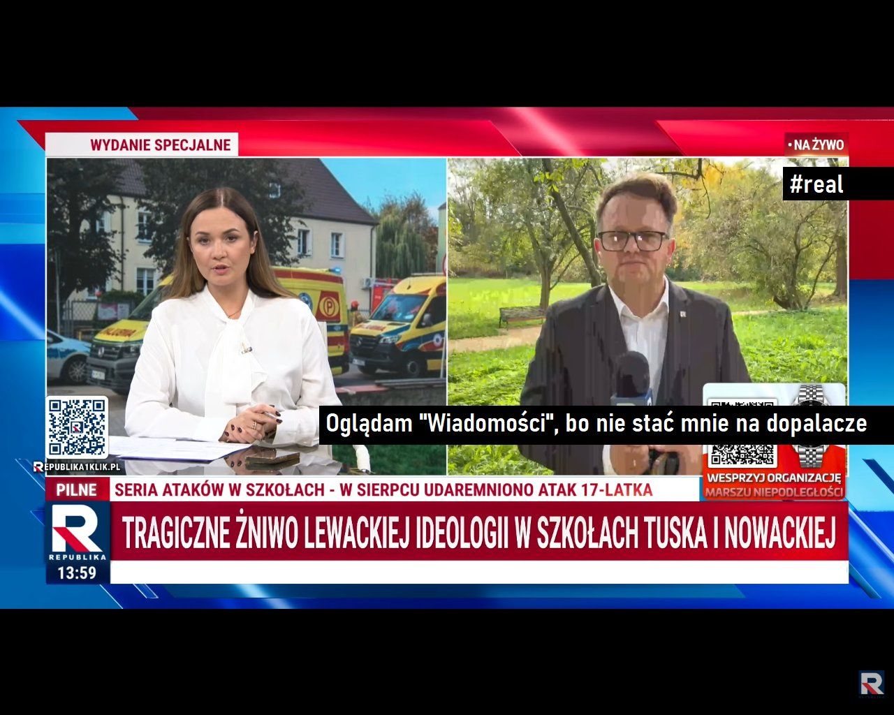 Republika obwinia Tuska i Nowacką za ataki w szkołach. "Wykorzystuje tragedię, żeby szczuć"