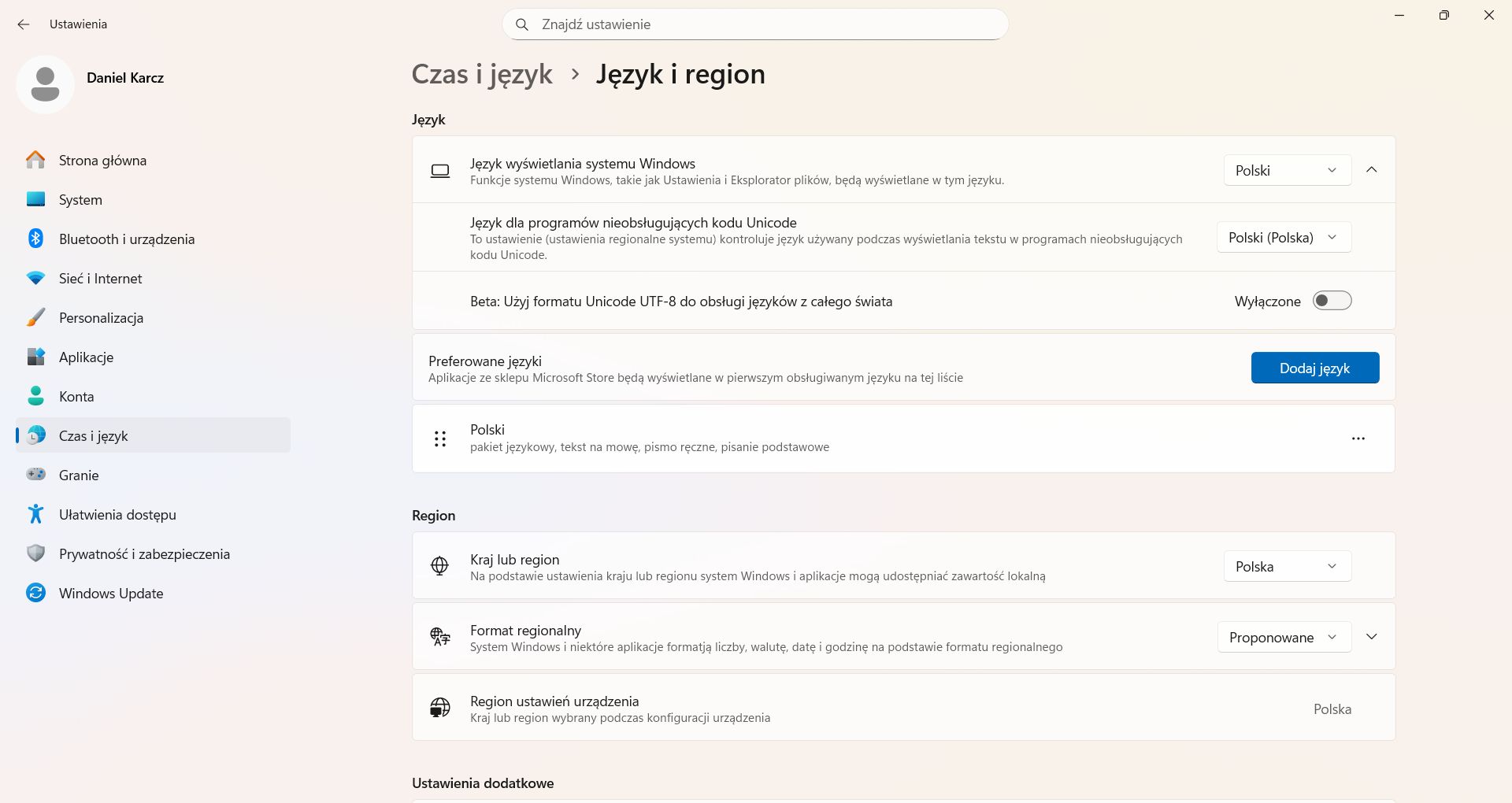 Jak ustawić właściwy układ na stałe?