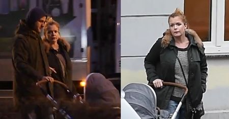 Daria Widawska na spacerze z mężem i dzieckiem