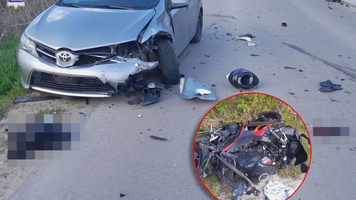 Wypadek z udziałem motocyklisty w Rudniku koło Lublina