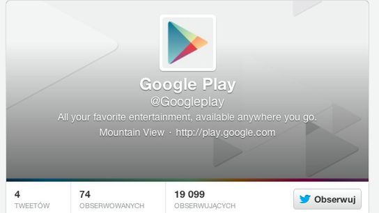 Google Play na Twitterze 1