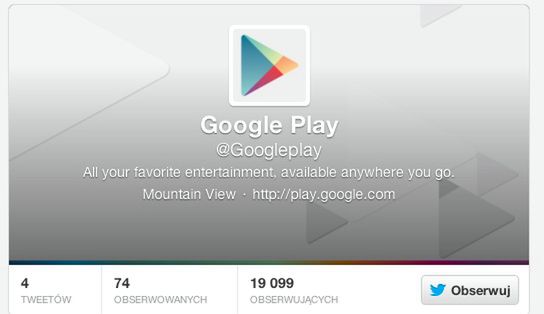 Google Play na Twitterze