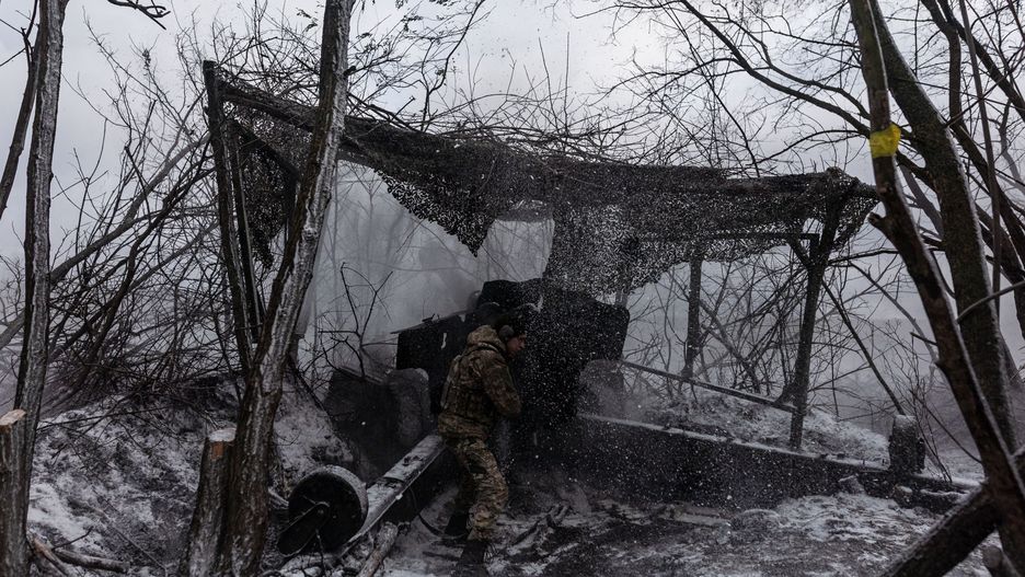 Ukraińskie artyleria w sektorze kupiańskim