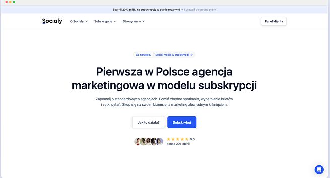 Powstała Socialy - agencja marketingowa w modelu subskrypcji