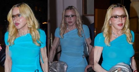Wygładzona Madonna odsłania biust w prześwitującej sukni. Wygląda na 67 lat? (ZDJĘCIA)