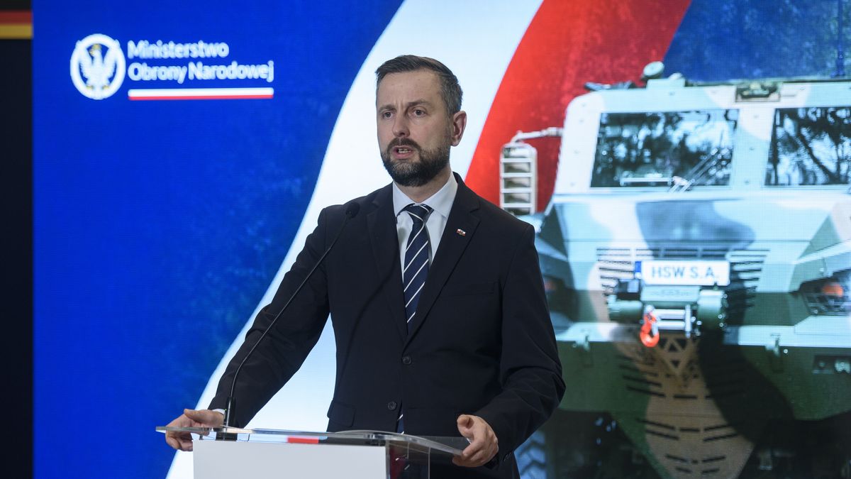 Polish Deputy Prime Minister and Defence Minister Wladyslaw Kosiniak-Kamysz speaks during a press conference on November 8, 2024 in Warsaw, Poland. The Ministry of Defence signed a purchase contract of several support vehicles for the self-propelled Multiple Rocket System (MRS) WR-40 Langusta and its modernised electronic sight system. The Deputy PM also underlined that Poland's next year investment in defence will be 4.7 per cent of the Gross Domestic Product (GDP).