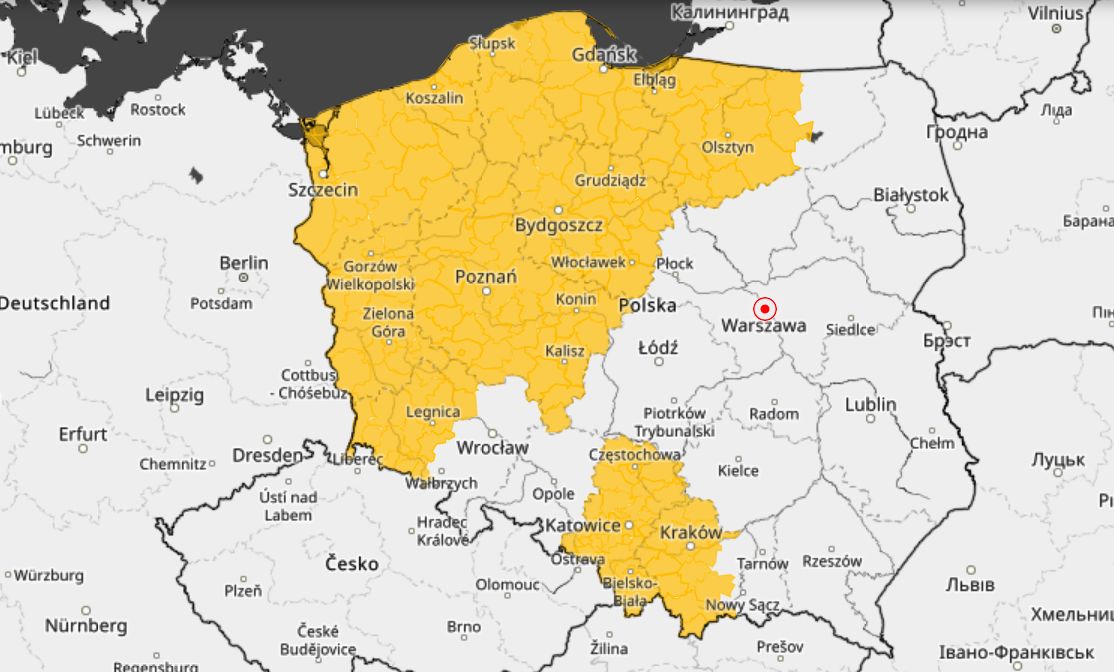 Instytut Meteorologii i Gospodarki Wodnej prognozuje, że w piątek na zachodzie kraju mogą wystąpić burze. 