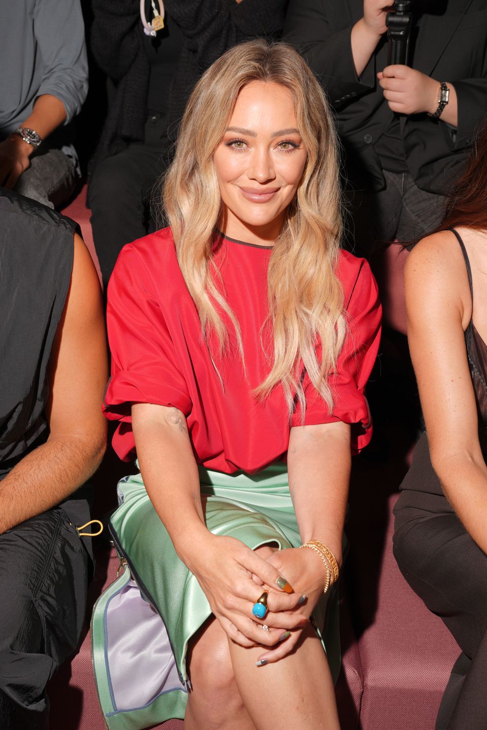 Hilary Duff at the Fendi fashion show as part of Spring/Summer 2026 Milan Fashion Week on September 24, 2025 in Milan, Italy. (Photo by Swan Gallet/WWD via Getty Images)