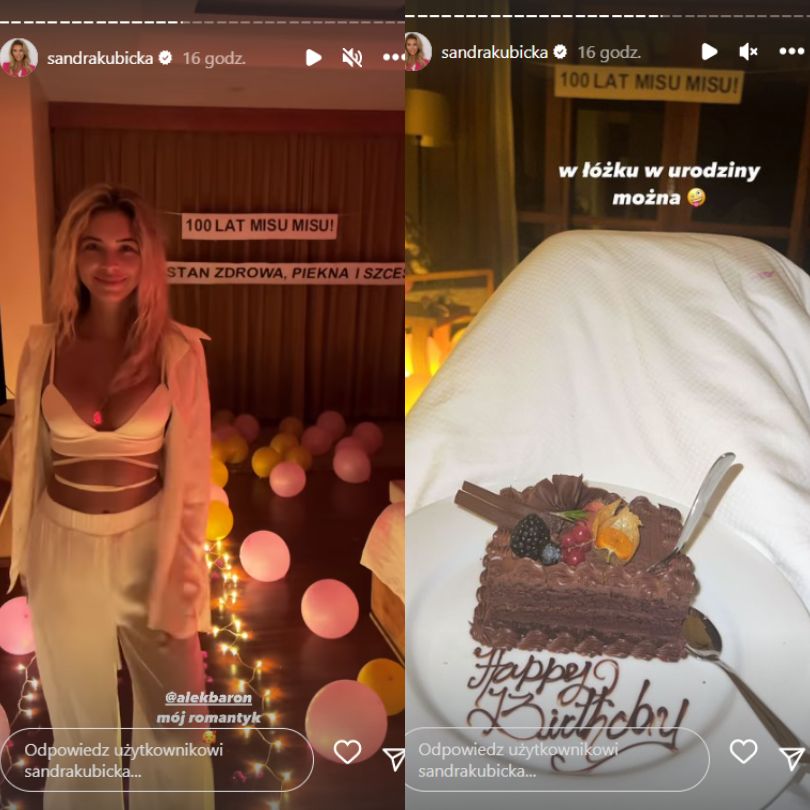 Tak Sandra Kubicka świętowała urodziny. Baron zadbał o romantyczny nastrój