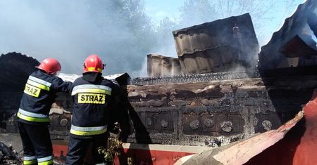 Pożar garażu w gminie Bałtów