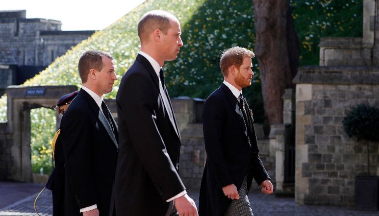 Książę William i Harry na pogrzebie księcia Filipa