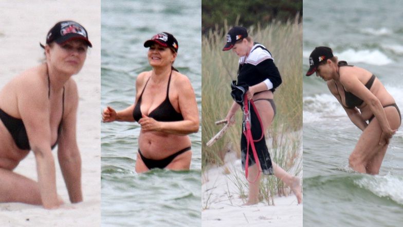 Wodne figle Grażyny Szapołowskiej i jej pieska