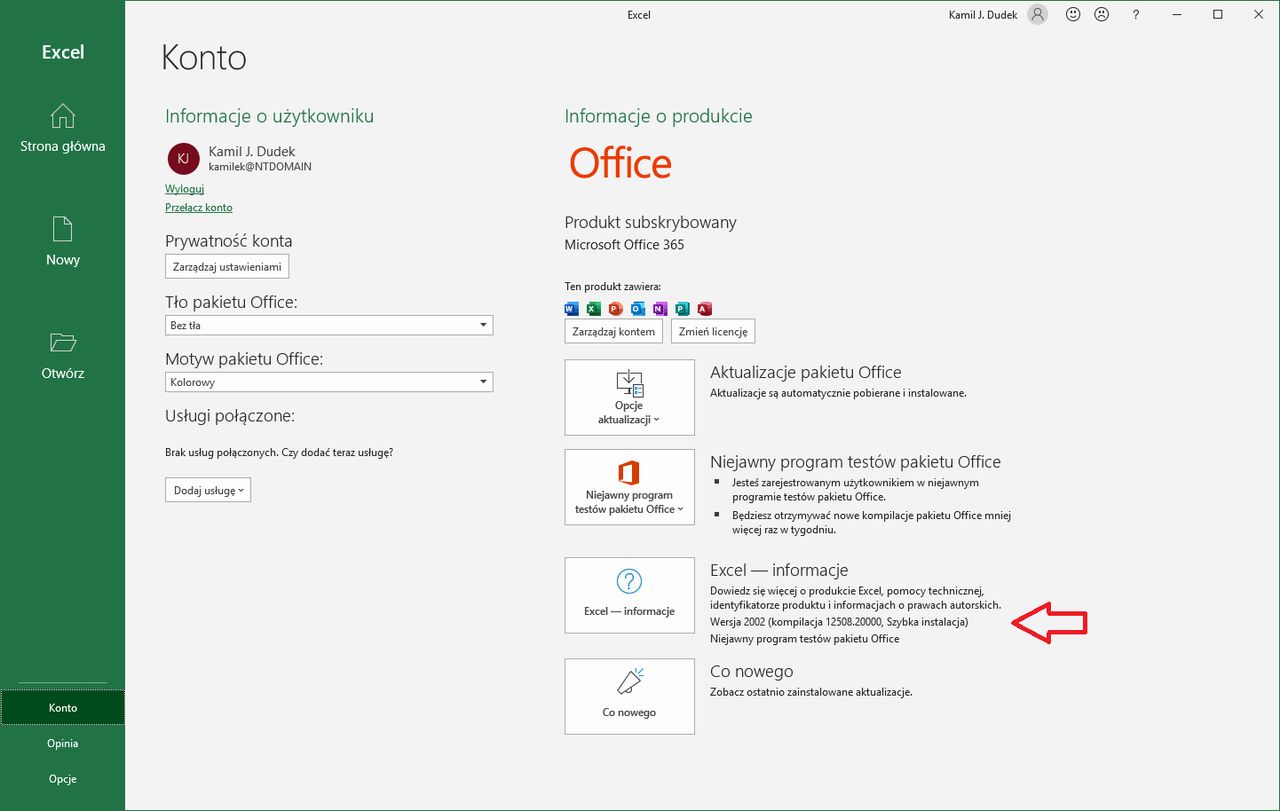 Nowy Excel aktualizuje się sam (fot. Kamil Dudek)