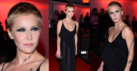 Katarzyna Warnke w mocnym makijażu straszy na Flesz Fashion Night (ZDJĘCIA)