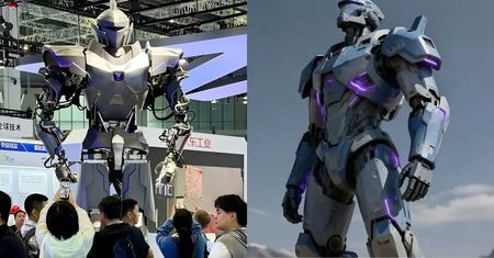 Chiński gigant wygląda jak Robocop. Ma cztery metry i dźwiga 500 kg