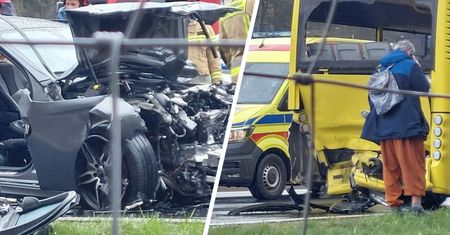 Wypadek w Warszawie. Auto wjechało w autobus, wśród rannych dziecko
