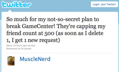 Game Center z limitem 500 przyjaciół 2