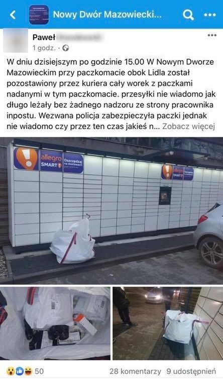 Paczki pozostawione przed InPostem.