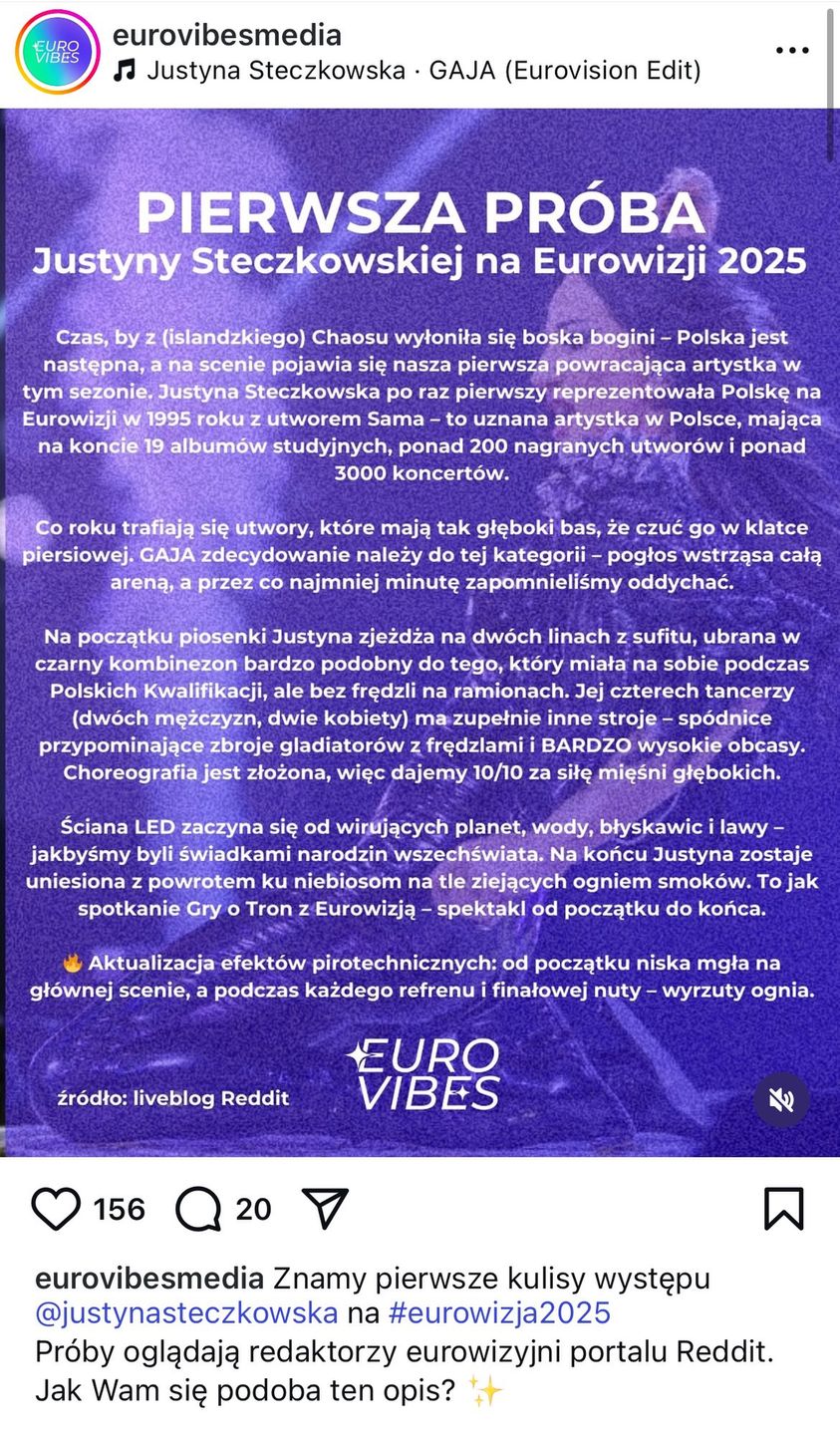 Relacja z pierwszej próby Justyny Steczkowskiej