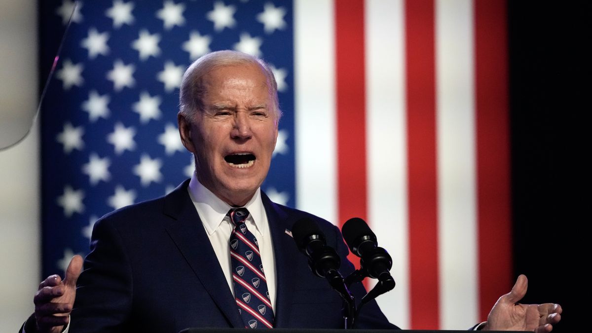 BLUE BELL, PENNSYLVANIA - JANUARY 5: U.S. President Joe Biden speaks during a campaign event at Montgomery County Community College January 5, 2024 in Blue Bell, Pennsylvania. In his first campaign event of the 2024 election season, Biden stated that democracy and fundamental freedoms are under threat if former U.S. President Donald Trump returns to the White House. (Photo by Drew Angerer/Getty Images)