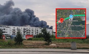 Duży pożar w Warszawie. Kłęby dymu widać z daleka