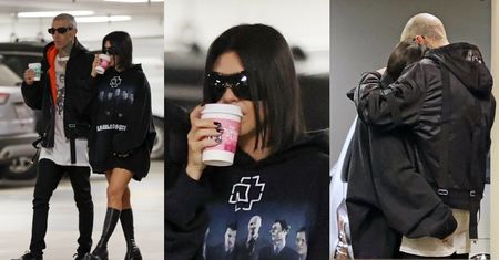 Przebrana za nastolatkę Kourtney Kardashian mizia się na parkingu z Travisem Barkerem (ZDJĘCIA)
