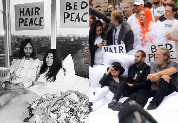 Yoko Ono, Ringo Starr i Jeff Bridges razem w łóżku (FOTO)