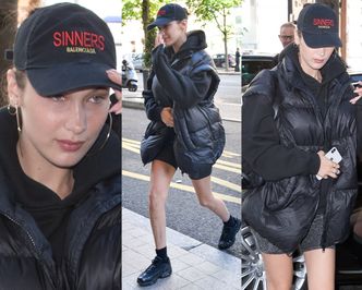 Bella Hadid w drogiej puchówce i z gołymi nogami