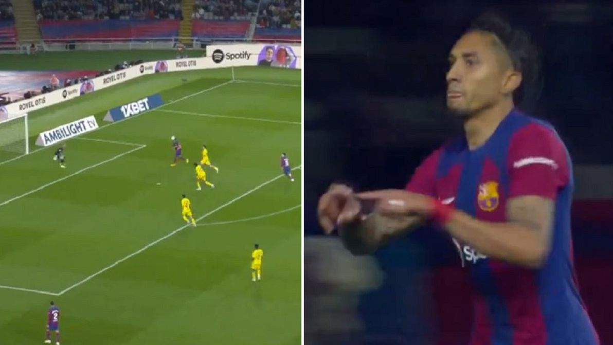 Twitter / oficjalny profil Canal+ Sport / Raphinha strzelił i pokazał to